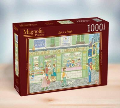 Magnolia Patisserie palapeli 1000 palaa on Le Chat Coletten kuvittama kahvilapalapeli.