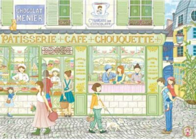 Magnolia Patisserie palapeli 1000 palaa on Le Chat Coletten kuvittama kahvilapalapeli.