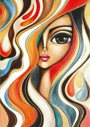 Magnolia Wavy Hair Girl palapeli 1000 palaa on Romi Lerdan kuva tytöstä