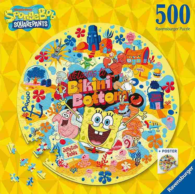 Spongebob Squarepants 500 palan pyöreä palapeli on Ravensburgerin Paavo Pesusieni -palapeli.