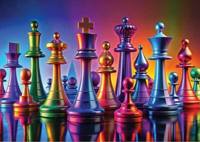 Yazz Chess palapeli 1000 palaa on värikäs shakki-aiheinen palapeli.