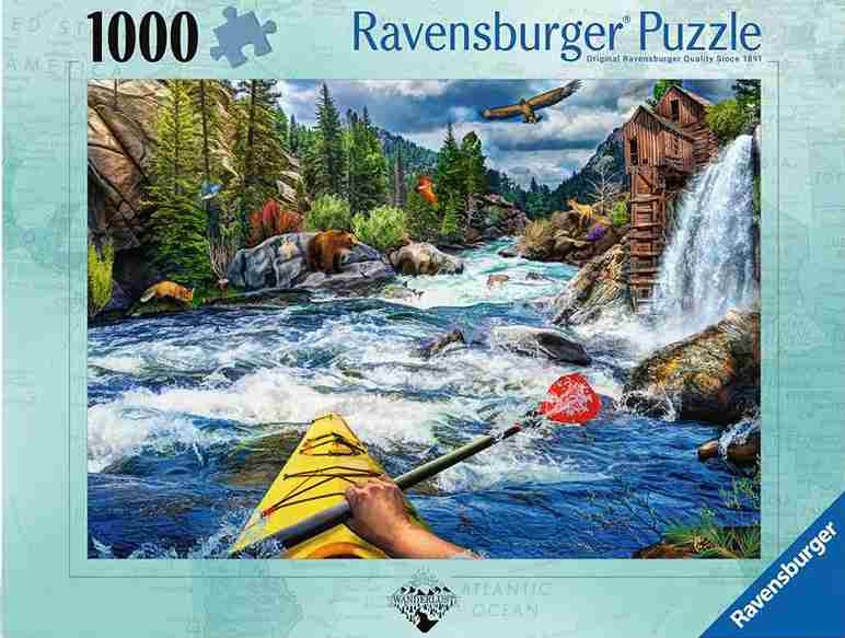 Whitewater Kayaking palapeli 1000 palaa on Ravensburgerin koskenlasku-aiheinen palapeli.