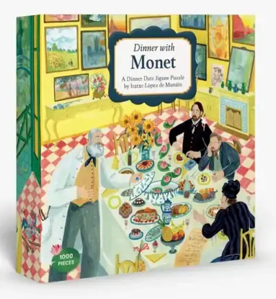 Dinner with Monet palapeli 1000 palaa on Iratxe López de Munáin kuvittama Claude Monet -aiheinen taidepalapeli.