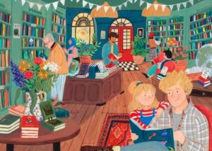 Story Corner palapeli 1000 palaa on Rhiannon Archardin kuvittama kirjastopalapeli. Valmistaja alankomaalainen Falcon de Luxe.