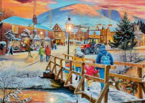 A Festive Stroll palapeli 1000 palaa on Trevor Mitchell'n kuvittama joulupalapeli.