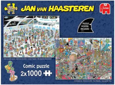 Jan van Haasteren Give us some space & All dressed up -palapelit 2x1000 palaa ovat Jan van Haasteren syksyn 2025 uutuudet.