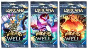 Disney Lorcana Whispers In The Well booster pack on Disney Lorcana strategiakorttipeli