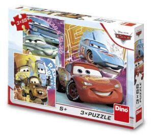 Cars Friends palapelit 3x55 palaa on Disneyn Cars-elokuvista tuttu auto kavereineen.