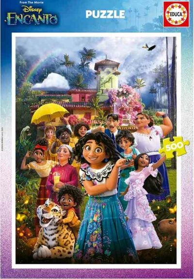 Disney Encanto palapeli 500 palaa on Educan Disney-aiheinen, värikäs palapeli.  