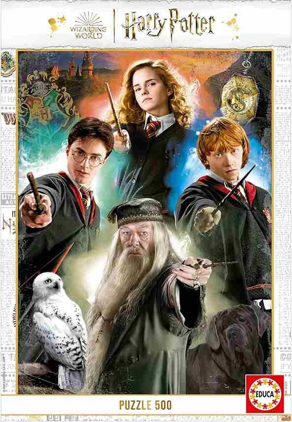 Educa Harry Potter palapeli 500 palaa - Tylypahkan velhot taikasauvoineen Wizarding World -sarjan palapelissä