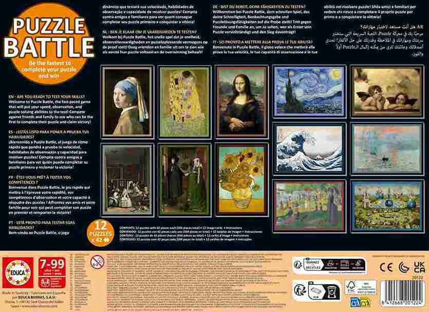 Puzzle Battle Art palapelit 12x42 palaa on palapelikilpailu, jossa nopein voittaa