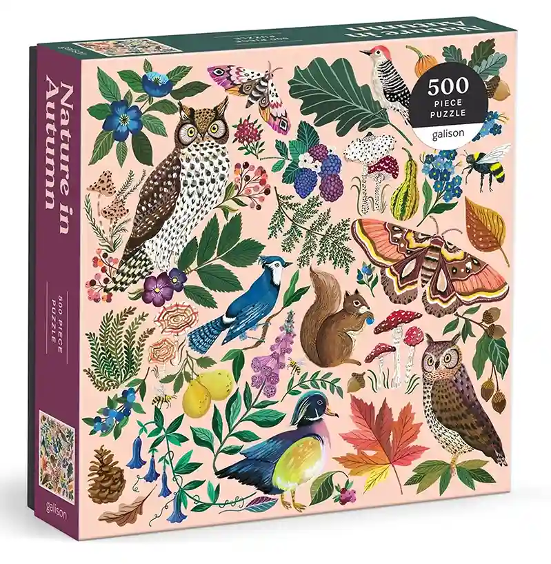 Nature in Autumn palapeli 500 palaa on Galisonin eläimet ja kasvit -aiheinen palapeli, jonka on kuvittanut Christine de Carvalho.