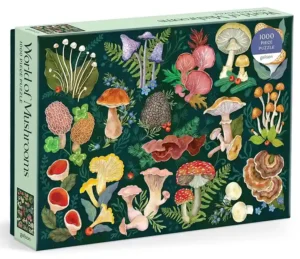 World of Mushrooms palapeli 1000 palaa on Galisonin sienipalapeli, jonka on kuvittanut Olga Akbarova.