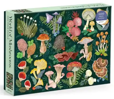 World of Mushrooms palapeli 1000 palaa on Galisonin sienipalapeli, jonka on kuvittanut Olga Akbarova.
