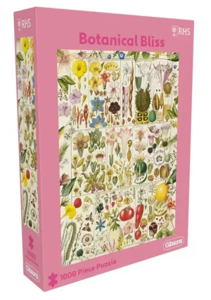 RHS Botanical Bliss palapeli 1000 palaa esittelee Christian Gottlieb Geisslerin (s. 1729-1814) kasviaiheisia kuvituksia. Gibsons palapeli