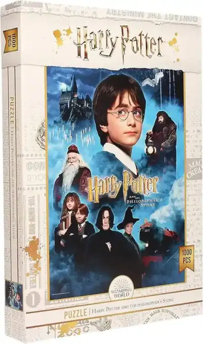 Harry Potter and the Sorcerer's Stone palapeli 1000 palaa on Harry Potter -elokuvajulisteen kuva. 