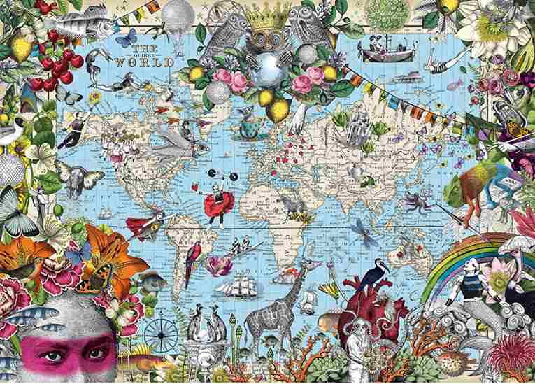 Heye Quirky World palapeli 2000 palaa on karttapalapeli, jossa perustuu vanhaan karttaan. Heyn karttapalapeli