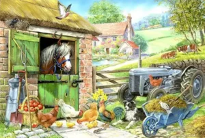 Down on the Farm palapeli 250 palaa on on brittiläisen House of Puzzles (HOP) valmistama maatila-aiheinen palapeli