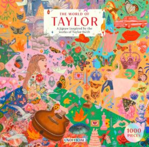 The World of Taylor palapeli 1000 palaa on taidepalapeli, joka on saanut inspiraationsa pop ikoni Taylor Swiftin tuotannosta.  laurence king