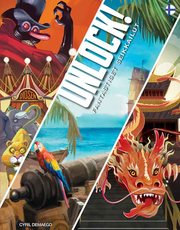 Unlock Fantastiset seikkailut pakohuonepeli on pakohuoneiden inspiroima yhteistoiminnallinen korttipeli.