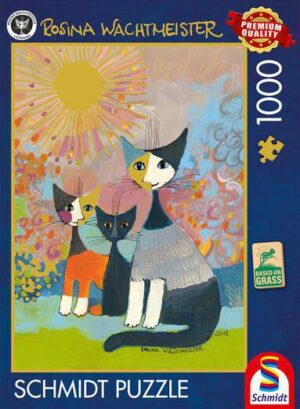 Under golden sun palapeli 1000 palaa on Rosina Wachtmeisterin kuvittama kissat-palapeli Schmidt
