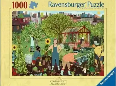 The Allotment palapeli 1000 palaa on Ravensburgerin tammikuun 2026 uutuus puutarhapalapeli, jonka on kuvittanut Angela Holland