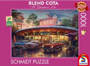 American Diner palapeli 1000 palaa on Blend Cotan kuvittama jenkkiauto-aiheinen kahvilapalapeli. 