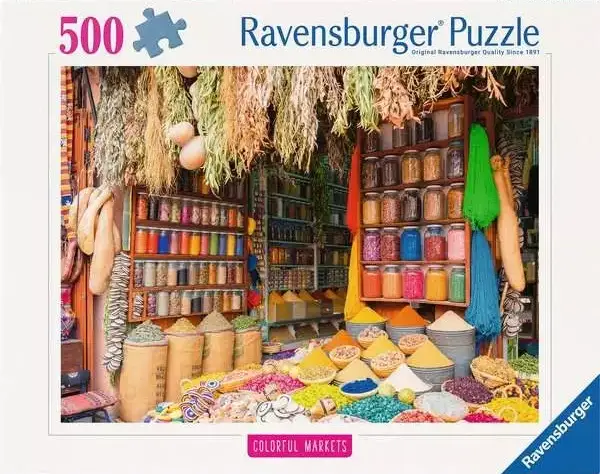 Colorful Spices Morocco palapeli 500 palaa on Ravensburgerin marokkolainen maustetori-aiheinen palapeli.