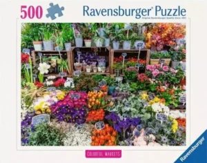 Flower Market France palapeli 500 palaa on Ravensburgerin ranskalainen kukkatori-aiheinen palapeli