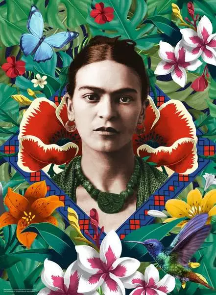 Frida Kahlo Blooming Fantasy palapeli 500 palaa on Ravensburgerin taiteilijapalapeli.