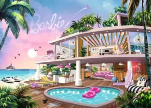 Meet Me In Malibu palapeli 1000 palaa on Ravensburgerin Barbie-palapeli ja Ravensburger palapeli