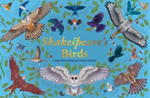 Shakespeare's Birds palapeli 1000 palaa on Rebecca Harrisin kuvittama pyöreä palapeli. Thames&Hudson