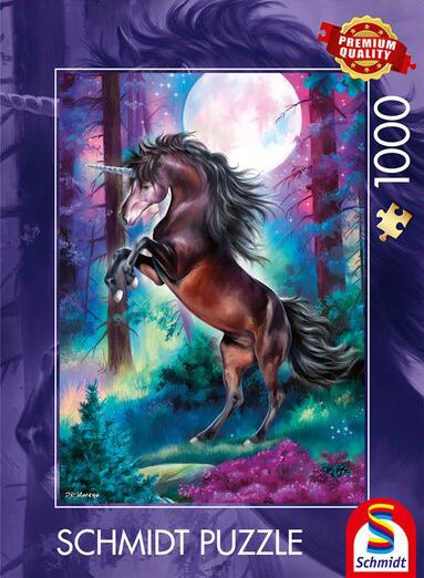 Unicorn in full moon palapeli 1000 palaa on Schmidt Spielen yksisarvinen-palapeli.