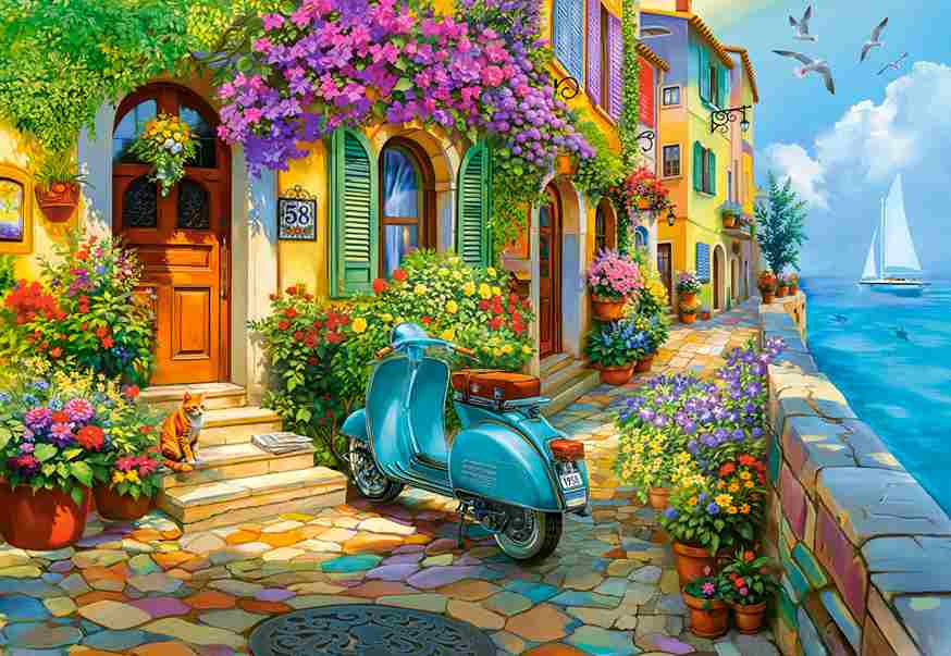 Coastal life palapeli 1000 palaa on Castorlandin välimerellinen maisemapalapeli.