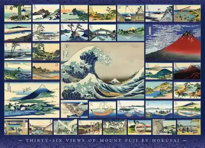Hokusai palapeli 1000 palaa on Cobble Hillin taidepalapeli, jossa 36 näkymää Fuji-vuoresta. Japani taideipalapeli