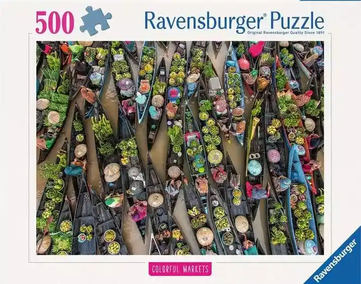 Floating Market Indonesia palapeli 500 palaa on Ravensburgerin Indonesia palapeli