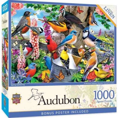 Spring Gathering palapeli 1000 palaa on MasterPiecen Audubon-sarjaa. lintupalapeli