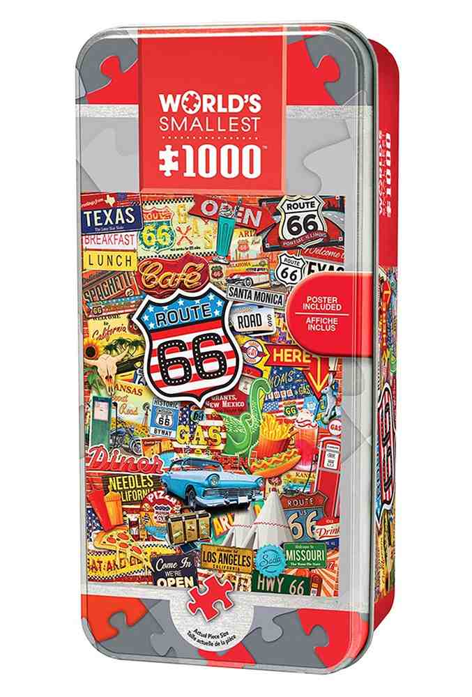 Route 66 palapeli 1000 palaa on MasterPieces'n Maailman pienin palapeli -sarjaa.