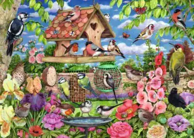 The Bird's Banquet palapeli 1000 palaa on Ravensburgerin tammikuun 2026 uutuus lintupalapeli