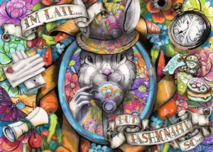 Fashionably Late palapeli 1000 palaa on Ravensburgerin fantasiapalapeli kuvitus Sophie Jona-Hill