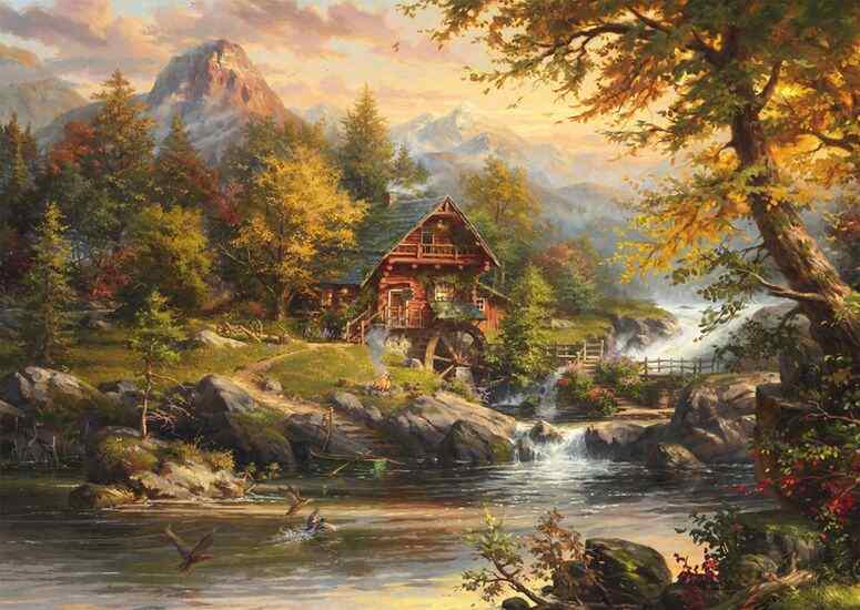 Summer house palapeli 1000 palaa on Blend Cotan kuvittama mökkipalapeli