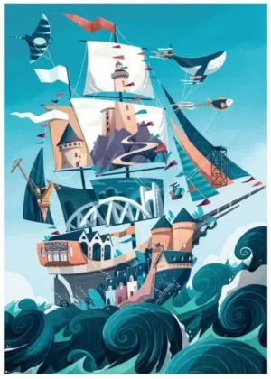 Set Sail palapeli 500 palaa on ranskalaisen Trevellen laiva-aiheinen palapeli. fantasiapalapeli