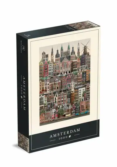 Martin Schwartz: Amsterdam palapeli 1000 palaa on kuvittajan yksityiskohtainen kaupunkipalapeli.