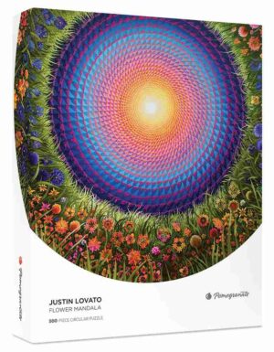 Justin Lovato: Flower Mandala palapeli 500 palaa on pyöreä palapeli.