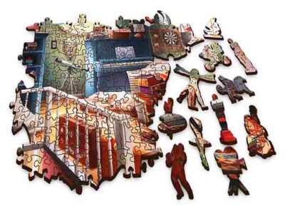 Treasures in the Attic puinen palapeli 500+1 palaa, Trefl'n Wooden puzzle -puupalapelien sarjaa.