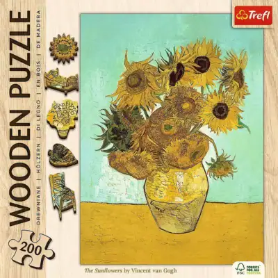 Vincent van Gogh Sunflowers puinen palapeli 200 palaa, jossa van Gogh'n Auringonkukat-maalaus. taide palapeli