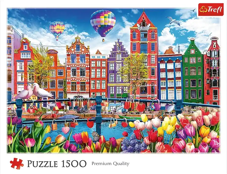 Colourful Amsterdam palapeli 1500 palaa on värikäs kaupunkipalapeli Trefl palapeli