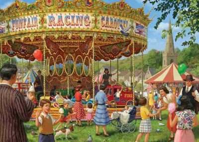 The Carousel palapeli on lämminhenkinen ja yksityiskohtainen 1000 palan Falcon de Luxe palapeli