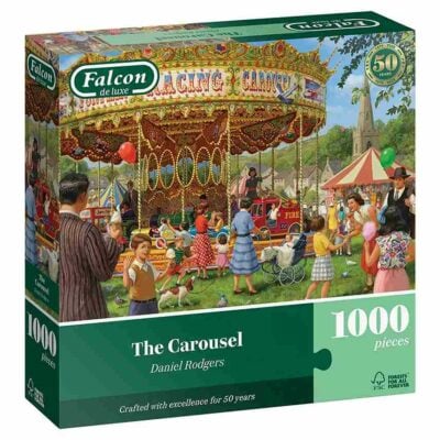The Carousel palapeli on lämminhenkinen ja yksityiskohtainen 1000 palan Falcon de Luxe palapeli