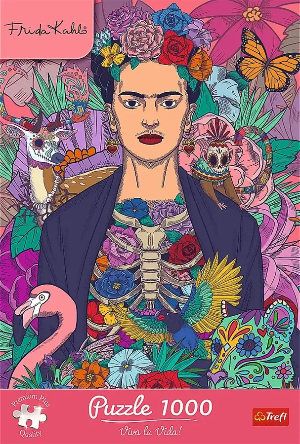 Frida Kahlo: Blossoming soul -palapeli 1000 palaa on Trefl'n taiteilija-aiheinen palapeli, jossa Frida Kahlo poseeraa taiteilija palapeli